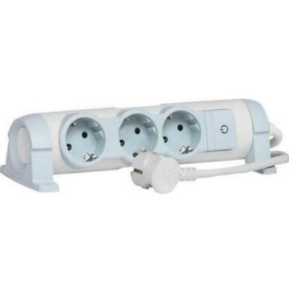   LEGRAND 690586 Kontamodul 6x2P+F elosztósor, gyermekvédelemmel, 2,5m fehér, újravezetékezhető