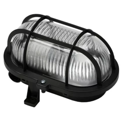 GAO 6914H Hajólámpa, ovális, műanyagráccsal 60W, fekete
