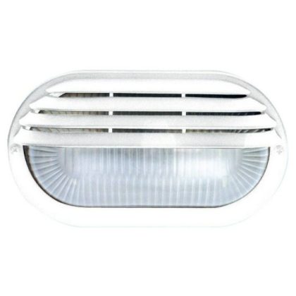   GAO 6929H Boat Lamp, Oval, Semi-Covered, Plastic Grille, White,