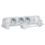   LEGRAND 694621 3x2P+F elosztósor CON, 1,5m vezetékkel, fehér-szürke