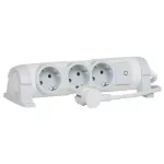   LEGRAND 694622 3x2P+F elosztósor CON, 3m vezetékkel, fehér-szürke
