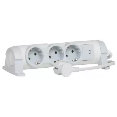 LEGRAND 694622 3x2P+F elosztósor CON, 3m vezetékkel, fehér-szürke