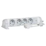   LEGRAND 694627 4x2P+F elosztósor CON, 3m vezetékkel, fehér-szürke