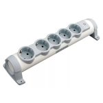   LEGRAND 694631 5x2P+F elosztósor CON, 1,5m vezetékkel, fehér-szürke