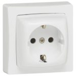   LEGRAND 696029 Oteo wall-mounted 2P + F earthed socket, with frame, white