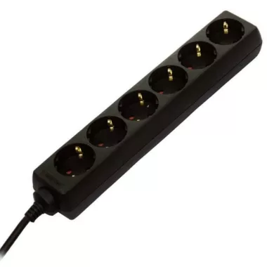 GAO 7125H Asztali elosztó 6-os, 1,4m, 3x1.5, fekete