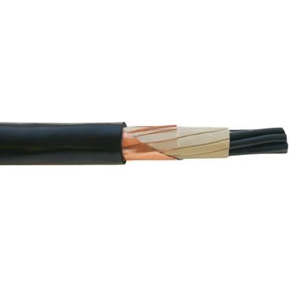   NYCY 2x6/6mm2 árnyékolt földkábel koncentrikus vezetővel PVC RE 0,6/1kV fekete