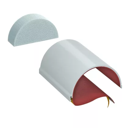   OBO 7204306 CTS-HP200 Félhéj belül bevonva 200x116x65mm szürke PVC