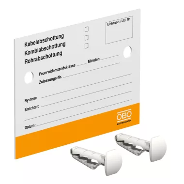 OBO 7205425 KS-S DE Jelölőtábla tűzszakaszhatárhoz 100x70mm PVC