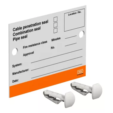 OBO 7205429 KS-S EN Felirati Tábla tűzgátló tömítéshez 100x70mm PVC