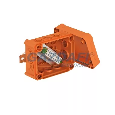 OBO 7205640 T100ED 4-10 ADS Leágazódoboz, Ütésálló funkciótartáshoz E30/E90 150x116x83mm narancs polipropilén/polikarbonát