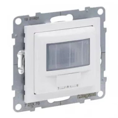 Legrand 721176A Suno mozgásérzékelős (PIR) kapcsoló, 2-150 W (LED max. 100 W) beépített nyomóval, 2 vezetékes, fehér