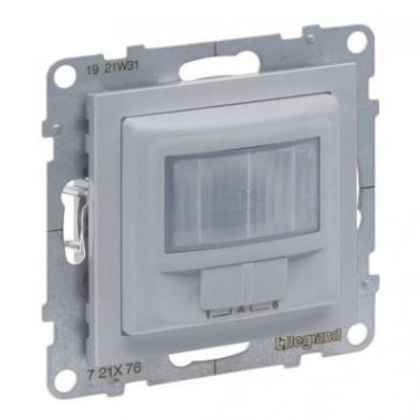Legrand 721376A Suno mozgásérzékelős (PIR) kapcsoló, 2-150 W (LED max. 100 W) beépített nyomóval, 2 vezetékes, alumínium