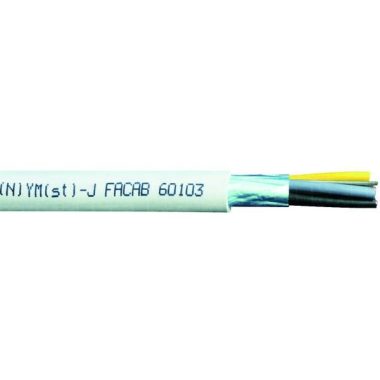 NYM(St)-J 3x2,5/1,5mm2 árnyékolt, réz köpenyvezeték PVC 300/500V szürke