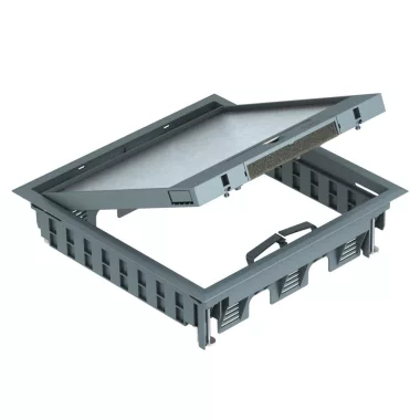 OBO 7405077 GES9-3B U 7011 Szerelvénybeépítő Egység univerzális beépítéshez acélszürke Polikarbonát/Akrilnitril-butadién-sztirol