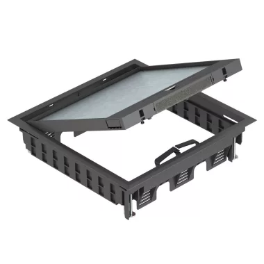 OBO 7405079 GES9-3B U 9011 Szerelvénybeépítő Egység univerzális beépítéshez grafitszürke Polikarbonát/Akrilnitril-butadién-sztirol