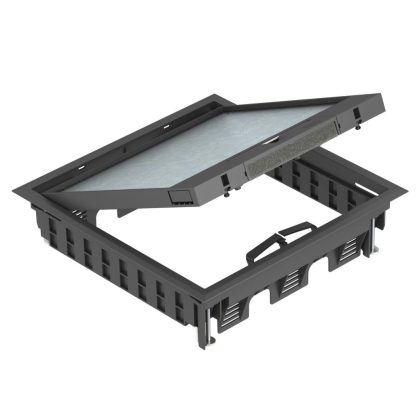   OBO 7405079 GES9-3B U 9011 Szerelvénybeépítő Egység univerzális beépítéshez grafitszürke Polikarbonát/Akrilnitril-butadién-sztirol