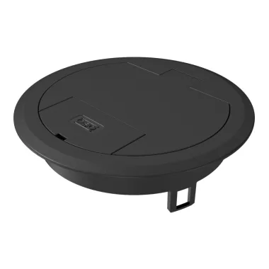 OBO 7405084 GES R2 9011 Csapófedél Műanyag kábelkivezetővel grafitszürke poliamid