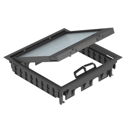 OBO 7405085 GES9-3S U 9011 Szerelvénybeépítő Egység univerzális beépítéshez grafitszürke P