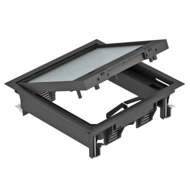 OBO 7405146 GES4-2U10T 9011 Szerelvénybeépítő Egység univerzális grafitszürke poliamid