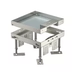 OBO 7409210 RKSN2 4 VS 25 Négyzetes Kazetta kábelkivezetéssel 200x200mm rozsdamentes acél