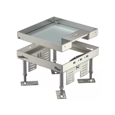 OBO 7409210 RKSN2 4 VS 25 Négyzetes Kazetta kábelkivezetéssel 200x200mm rozsdamentes acél