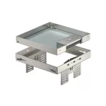 OBO 7409230 RKSN2 UZD3 4VS25 Négyzetes Kazetta kábelkivezetéssel 200x200mm rozsdamentes ac