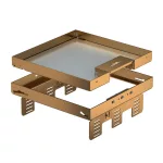   OBO 7409232 RKSN2 UZD3 9MS20 Négyzetes Kazetta kábelkivezetéssel 243x243mm sárgaréz