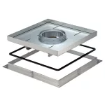   OBO 7409502 RKF2 SL1 V3 20 Nagyteherbírású Keretes Kazetta tubushoz 383x383x20mm rozsdamentes acél