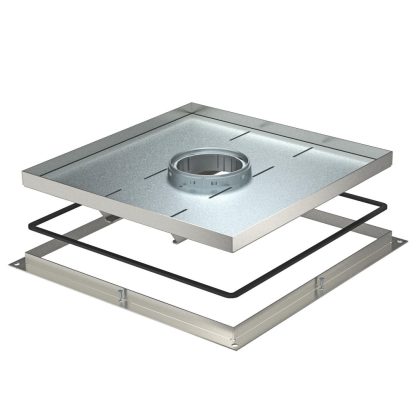   OBO 7409542 RKF2 SL2 V3 20 Casetă cu cadru rezistent pentru tub 383x383x20mm Oțel inoxidabil