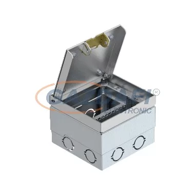 OBO 7427019 UDHOME2 BV Kisméretű Padlódoboz, Szabadon Szerelvényezhető 2 db Modul 45 részére, üres rozsdamentes acél