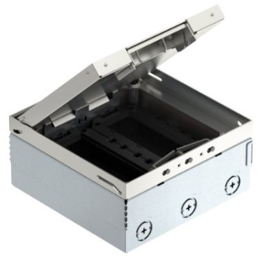 OBO 7427248 UDHOME4 2V MT U Floor box with Mt3 Module holder, Free Mountable stainless steel