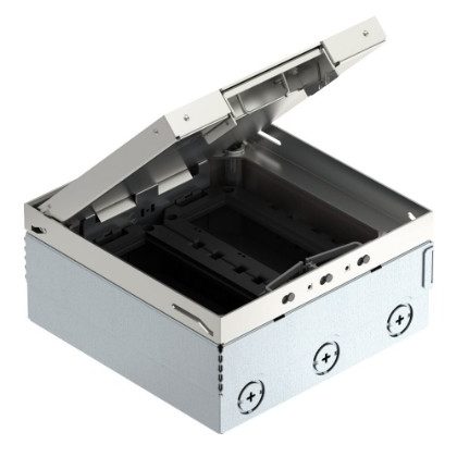   OBO 7427248 UDHOME4 2V MT U Floor box with Mt3 Module holder, Free Mountable stainless steel