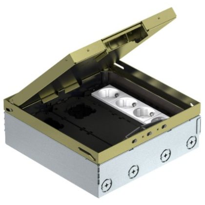   OBO 7427304 UDHOME9 2M GB V Floor box Gb3 with mounting bracket, brass with mounting contact, with protective contact