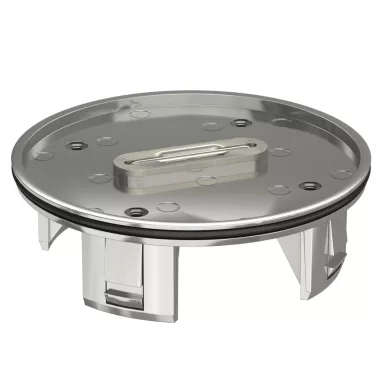 OBO 7428142 TUK2 G4 Tubus padlóborítás-kivágással ø 110 mm nikkelezett cink présöntvény