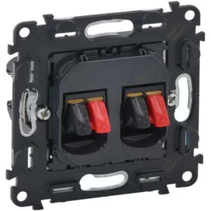   LEGRAND 753078 Valena InMatic kettős hangszóró-csatlakozóaljzat mechanizmus, 4 kivezetéssel