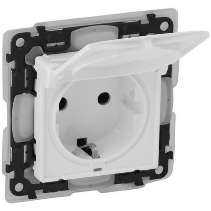   LEGRAND 753119 Valena Life 2P + F socket with child protection, flap cover, IP44 white