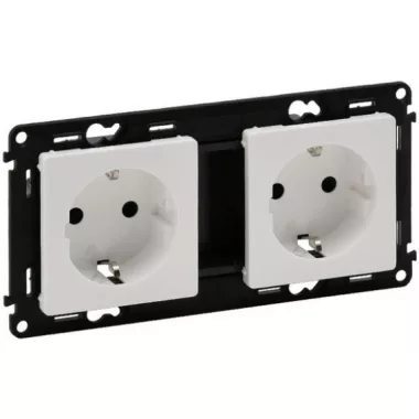 LEGRAND 753122 Valena Life 2x2P + F railed socket with child protection, spring-cage connection white LEGRAND 753122 Valena Life 2x2P + F railed socket with child protection, spring-cage connection white