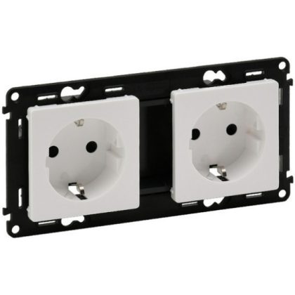   LEGRAND 753122 Valena Life 2x2P + F railed socket with child protection, spring-cage connection white