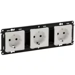  LEGRAND 753123 Valena Life 3x2P+F sínezett dugalj csatlakozóaljzat gyermekvédelemmel, rugós vezetékbekötéssel fehér