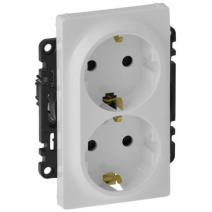   LEGRAND 753126 Valena Life 2x2P + F socket with child protection, integrated cover, without frame, with spring connection white