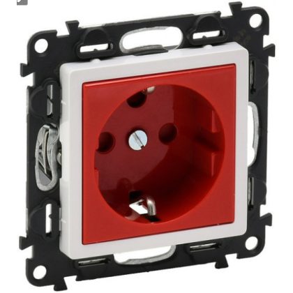   LEGRAND 753131 Valena Life 2P + F socket with child protection, locked, red insert