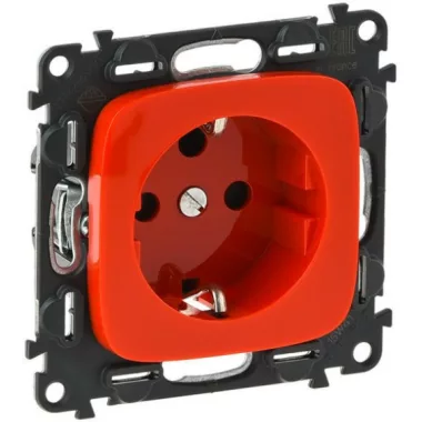 LEGRAND 753132 Valena Allure 2P + F socket live, locked, with cover, Red LEGRAND 753132 Valena Allure 2P + F socket live, locked, with cover, Red