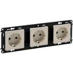   LEGRAND 753223 Valena Life 3x2P + F railed socket with child protection, spring-cage connection ivory