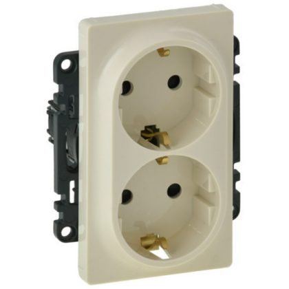   LEGRAND 753226 Valena Life 2x2P + F socket with child protection, integrated cover, without frame, with spring cable connection ivory