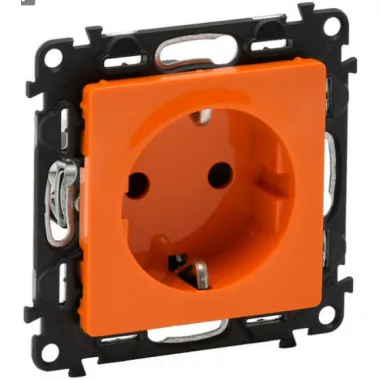 LEGRAND 753229 Valena Life 2P + F socket with child protection, orange insert LEGRAND 753229 Valena Life 2P + F socket with child protection, orange insert