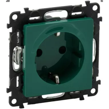 LEGRAND 753329 Valena Life 2P + F socket with child protection and green insert disc LEGRAND 753329 Valena Life 2P + F socket with child protection and green insert disc
