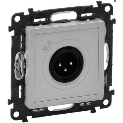 LEGRAND 753374 Valena Life XLR hárompólusú csatlakozóaljzat - apa alumínium