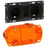   LEGRAND 754908 Valena Allure 2x2P+F sínezett dugalj csatlakozóaljzat gyv, rugós, burkolattal, Fekete