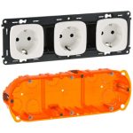   LEGRAND 754915 Valena Allure 3x2P+F sínezett dugalj csatlakozóaljzat gyv, rugós, burkolattal, Fehér